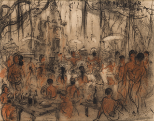 Women in Front of a Temple Gate